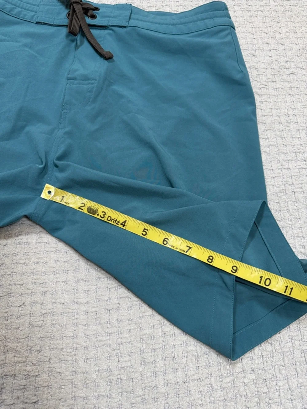 Men’s Prana Fenton Boardshort Catalina Blue Black Logo & Ties Size Large